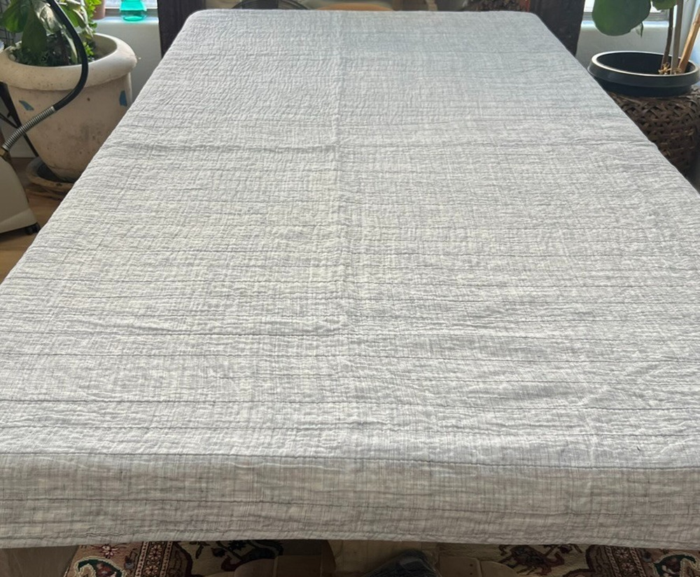 Hearth & Hand Full Queen 88 x 92 in Quilt Cotton Blend Heathered Crosshatch